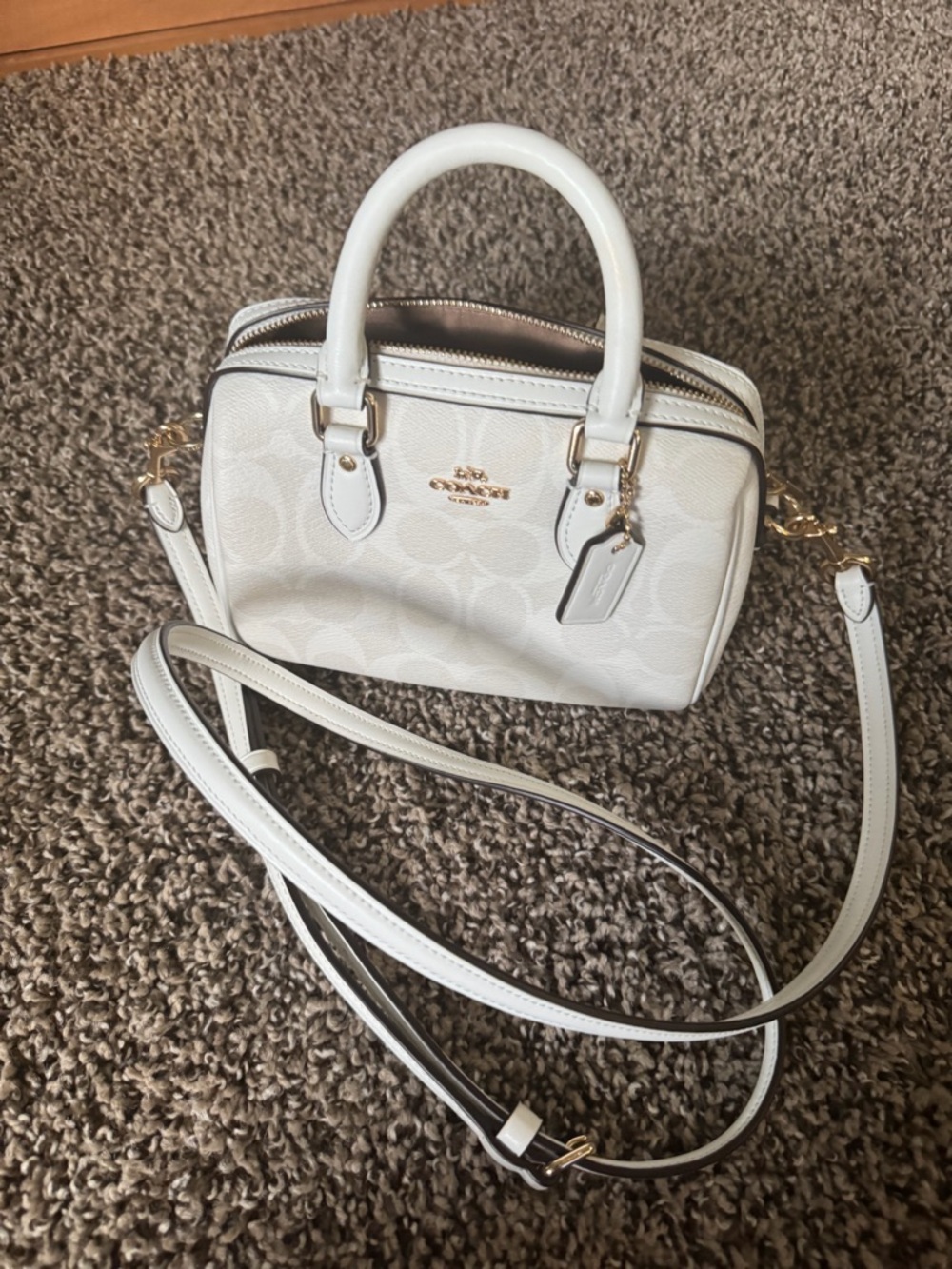 WHITE COACH | Cream mini coach bag Crossbody Strap